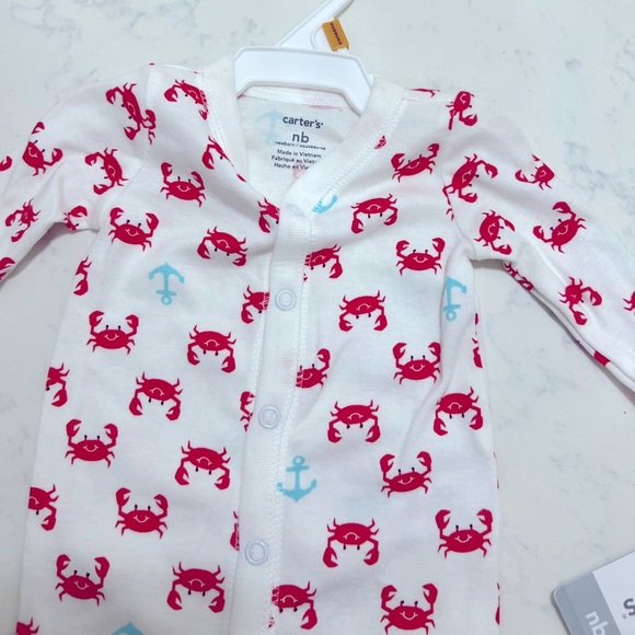 Carter's White and Red Crab Print Kids One Piece - Picture 7 of 10